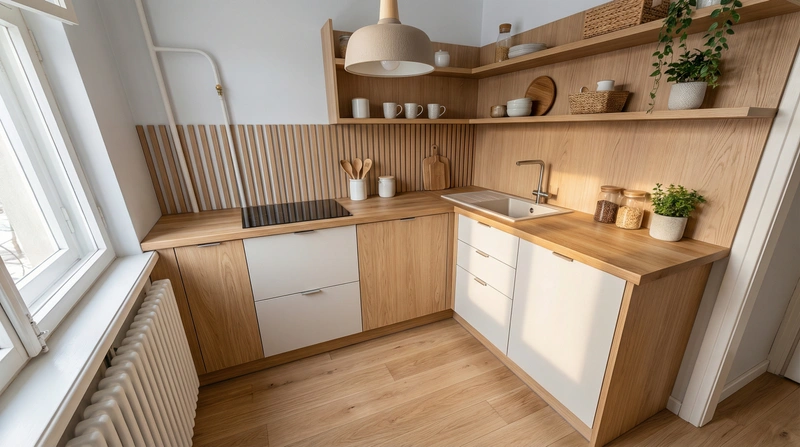 Дизайн интерьера в стиле Хюгге — Кухня от нейросети RoomGPT