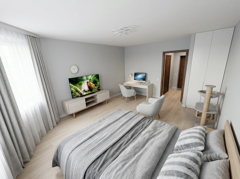 Дизайн интерьера в стиле Сканди — Гостиная от нейросети RoomGPT