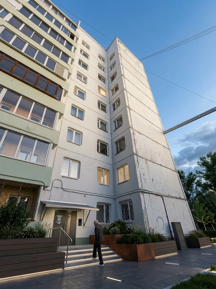Дизайн фасада в стиле Хай-тек — Фасад от нейросети RoomGPT