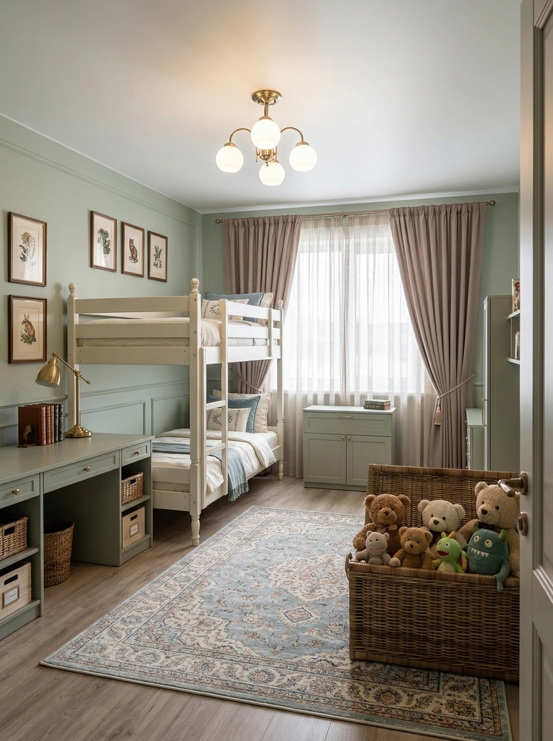 Дизайн детской в стиле Классика — фото интерьера от нейросети RoomGPT