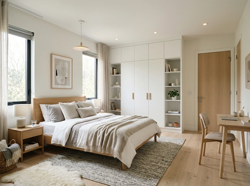 Дизайн интерьера в стиле Сканди — Спальня от нейросети RoomGPT