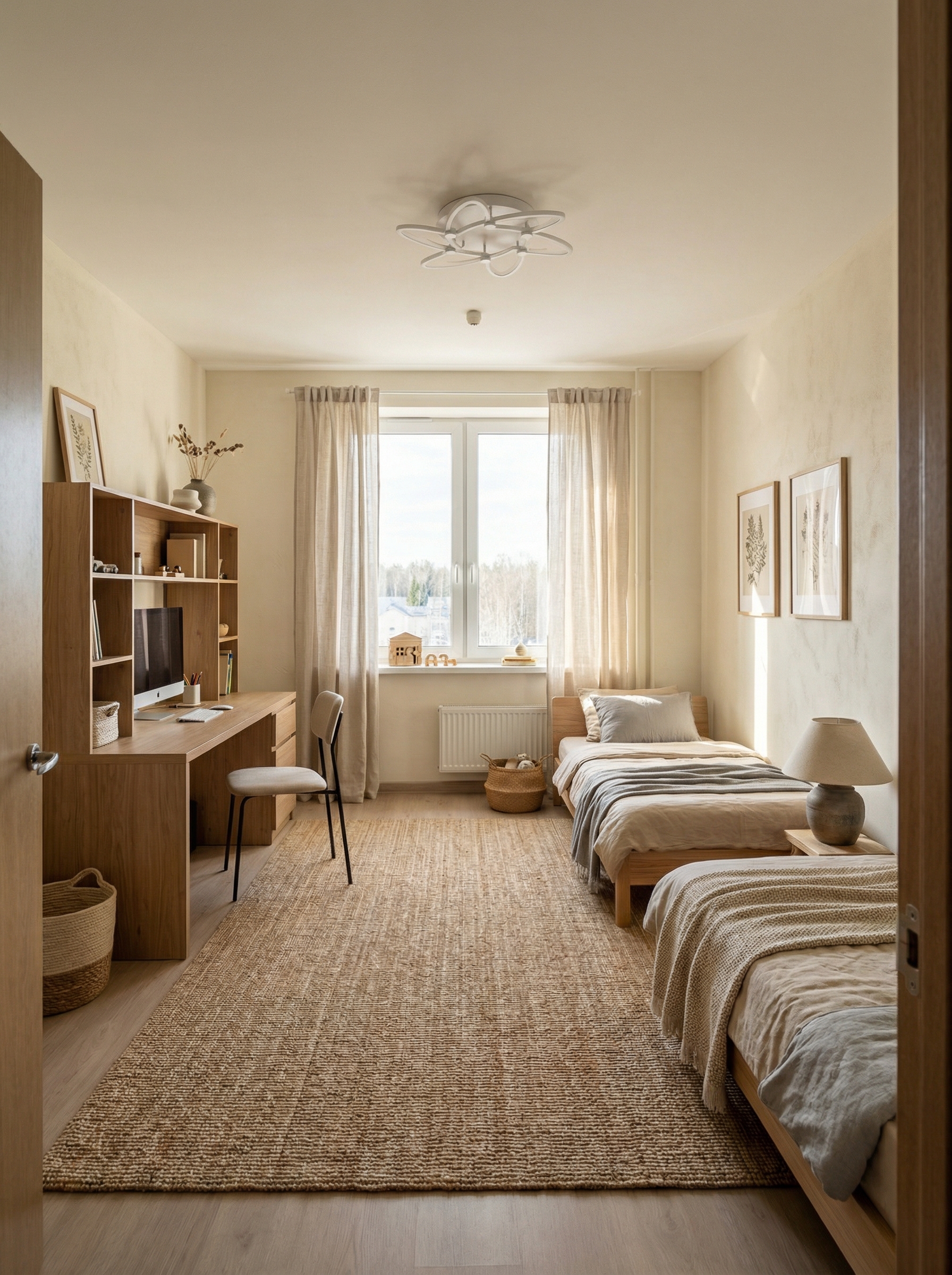 Дизайн детской в стиле Japandi — фото интерьера от нейросети RoomGPT