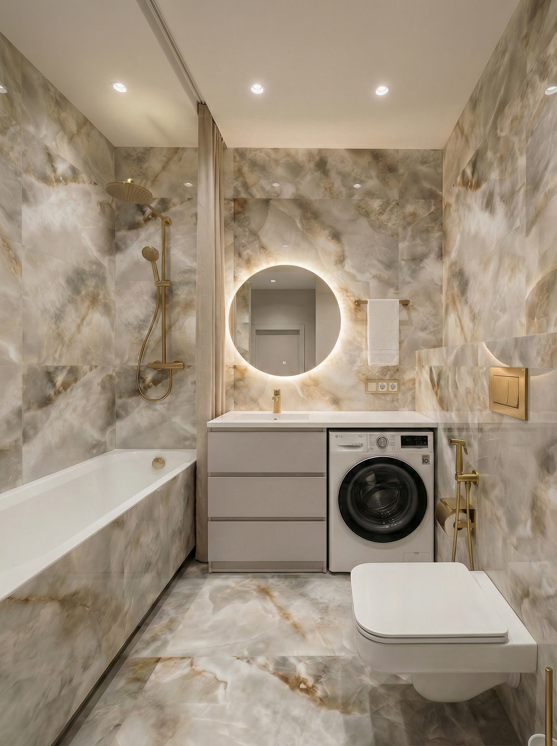 Дизайн ванной в стиле Минимализм — фото интерьера от нейросети RoomGPT