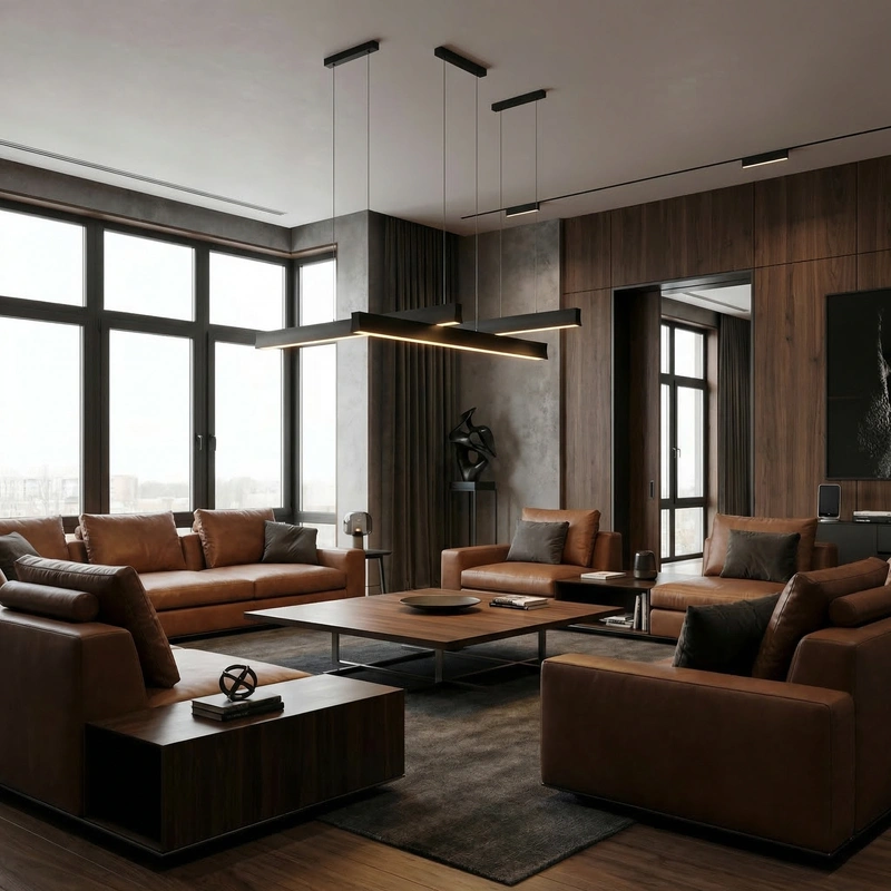 Дизайн интерьера в стиле Блэктэк — Гостиная от нейросети RoomGPT