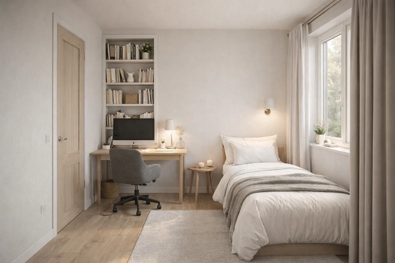 Дизайн интерьера в стиле Хюгге — Спальня от нейросети RoomGPT