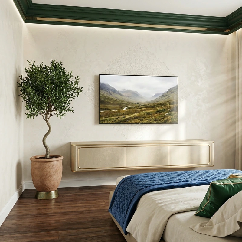 Дизайн спальни в стиле Британский — фото интерьера от нейросети RoomGPT