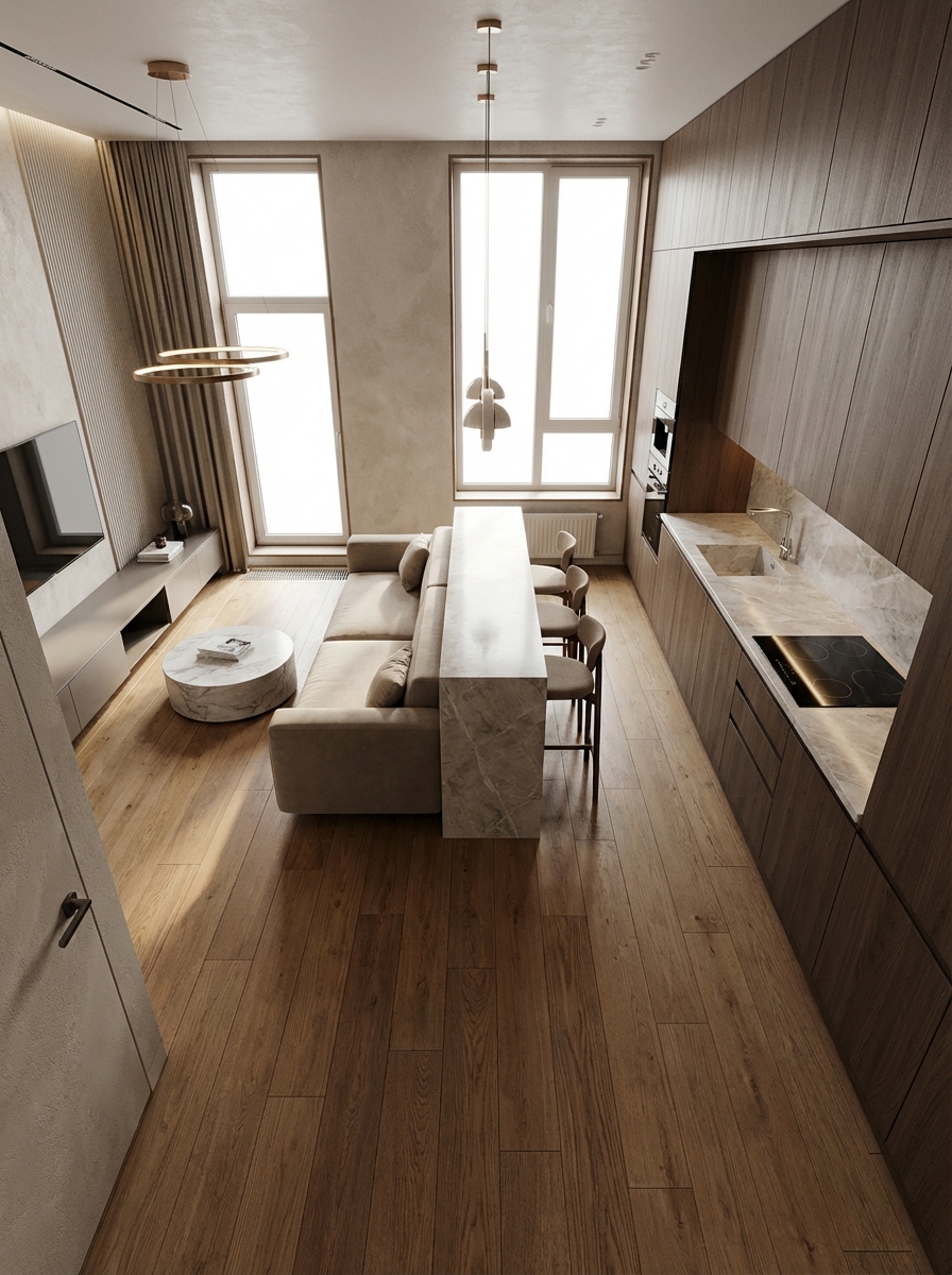 Дизайн кухни в стиле Минимализм — фото интерьера от нейросети RoomGPT