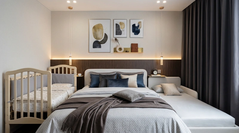 Дизайн интерьера в стиле Контемпорари — Спальня от нейросети RoomGPT