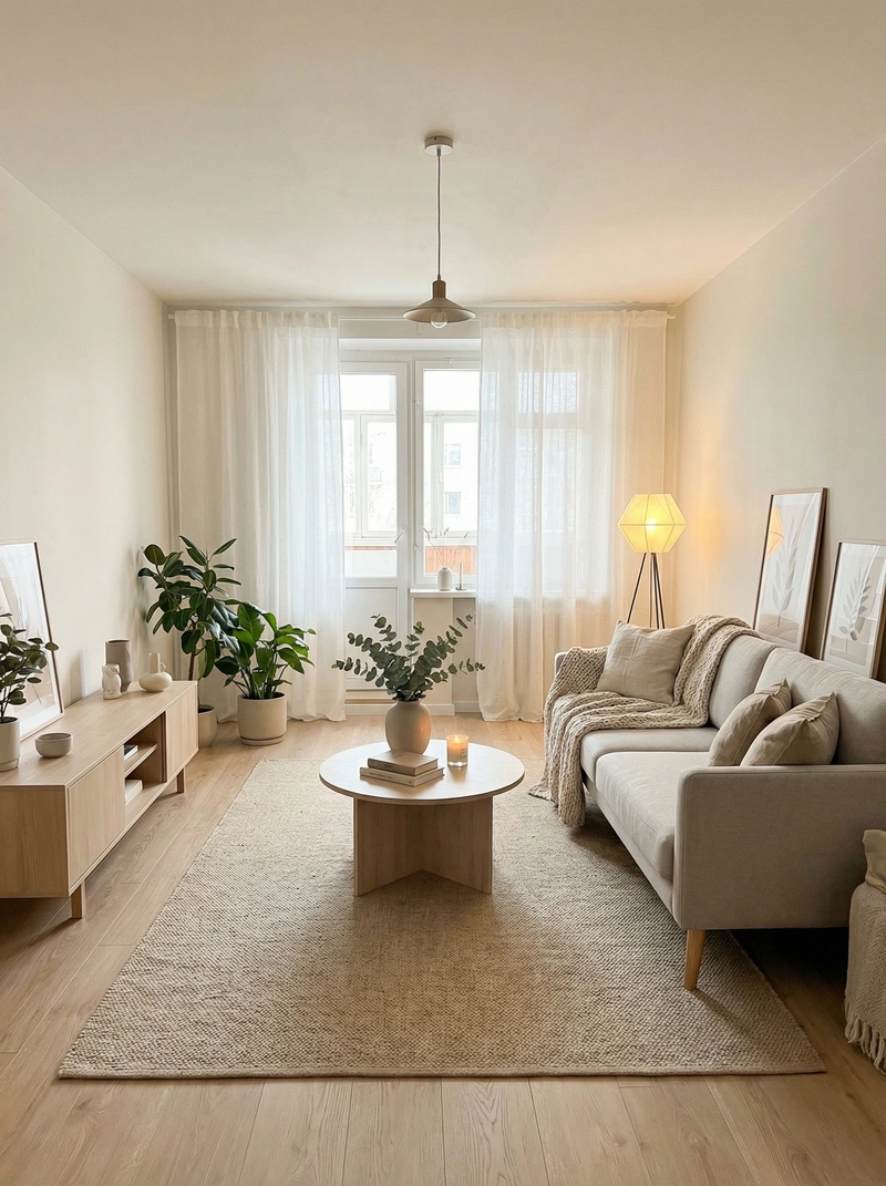 Дизайн интерьера в стиле Хюгге — Гостиная от нейросети RoomGPT