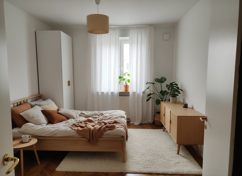 Дизайн интерьера в стиле Хюгге — Спальня от нейросети RoomGPT