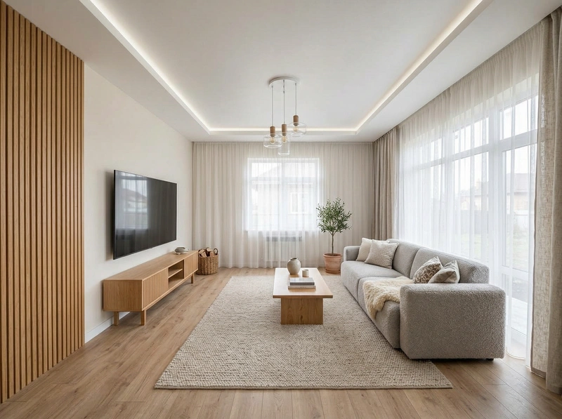 Дизайн интерьера в стиле Хюгге — Гостиная от нейросети RoomGPT