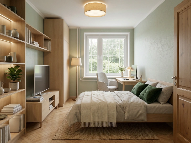 Дизайн интерьера в стиле Хюгге — Спальня от нейросети RoomGPT