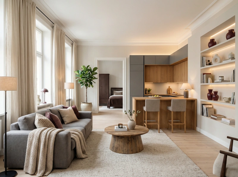 Дизайн интерьера в стиле Хюгге — Гостиная от нейросети RoomGPT