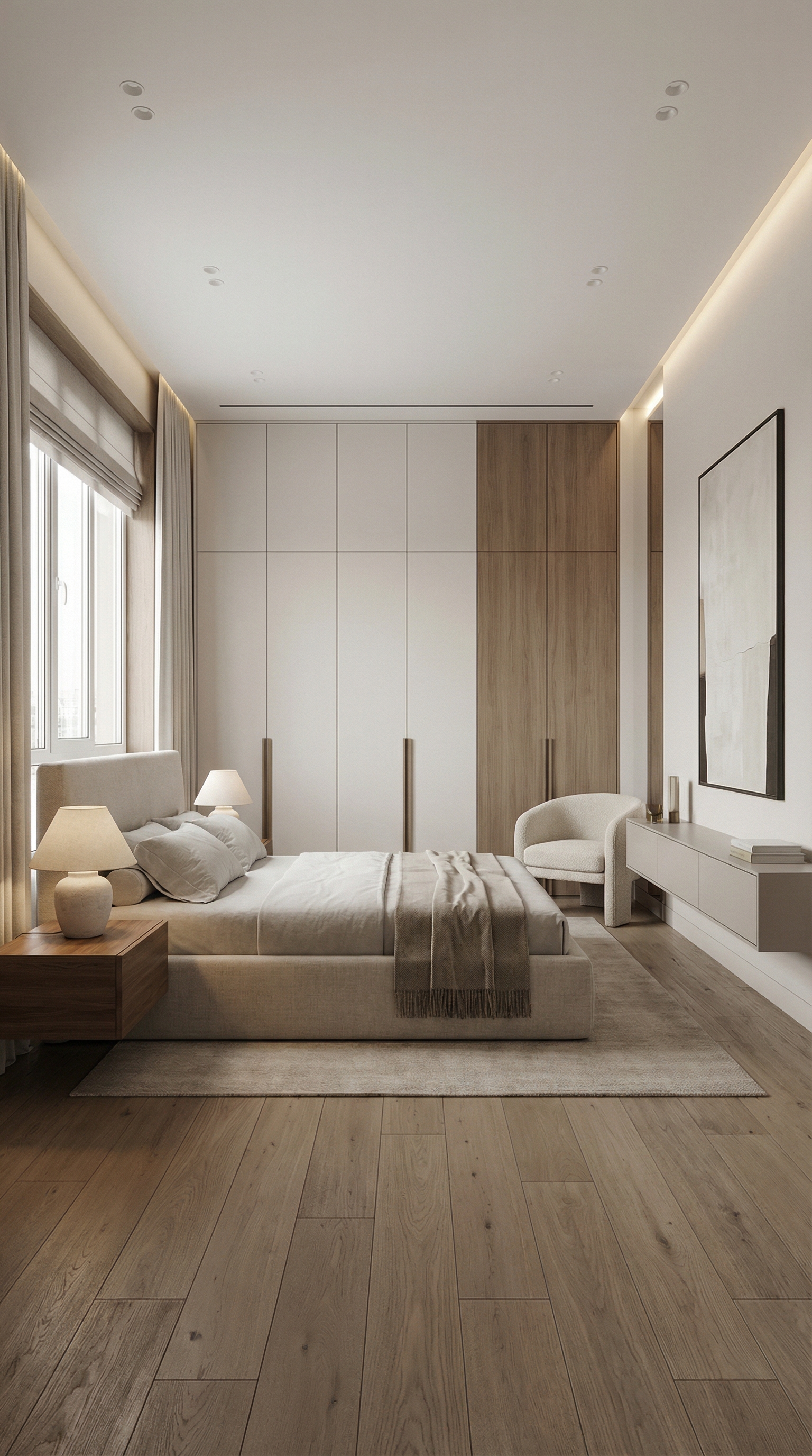 Дизайн спальни в стиле Минимализм — фото интерьера от нейросети RoomGPT