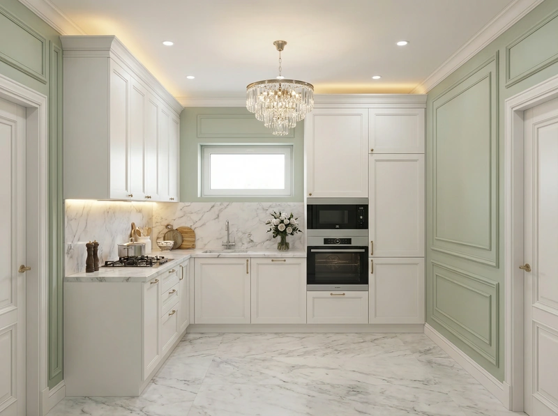 Дизайн интерьера в стиле Классика — Кухня от нейросети RoomGPT