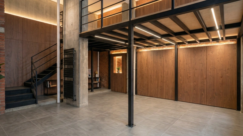 Дизайн интерьера в стиле Лофт — Кабинет от нейросети RoomGPT