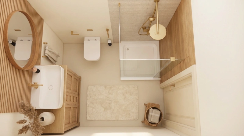 Дизайн интерьера в стиле Хюгге — Ванная от нейросети RoomGPT