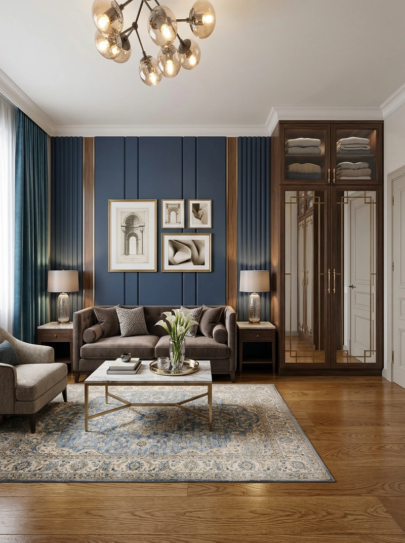 Дизайн интерьера в стиле Классика — Гостиная от нейросети RoomGPT