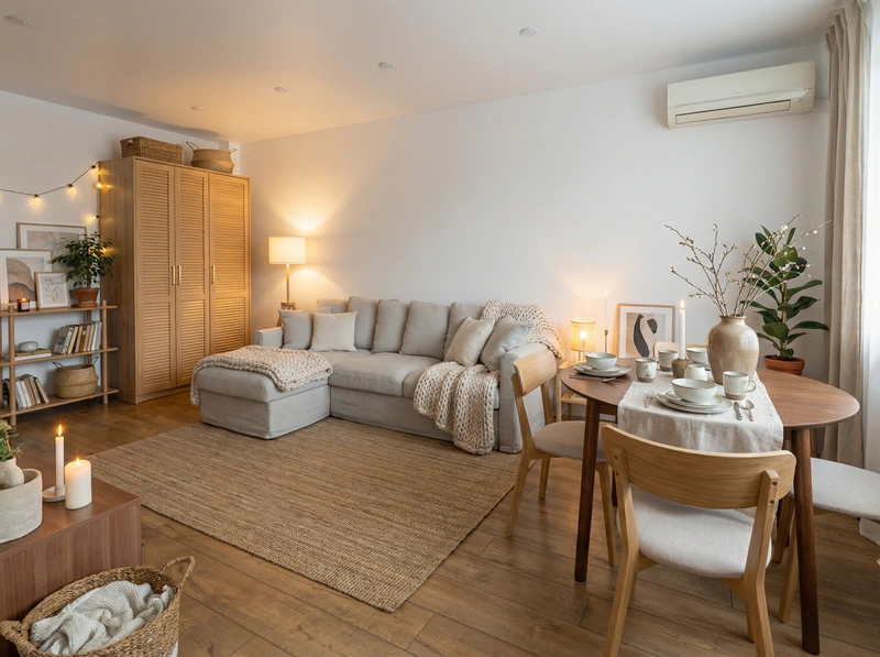 Дизайн интерьера в стиле Хюгге — Гостиная от нейросети RoomGPT