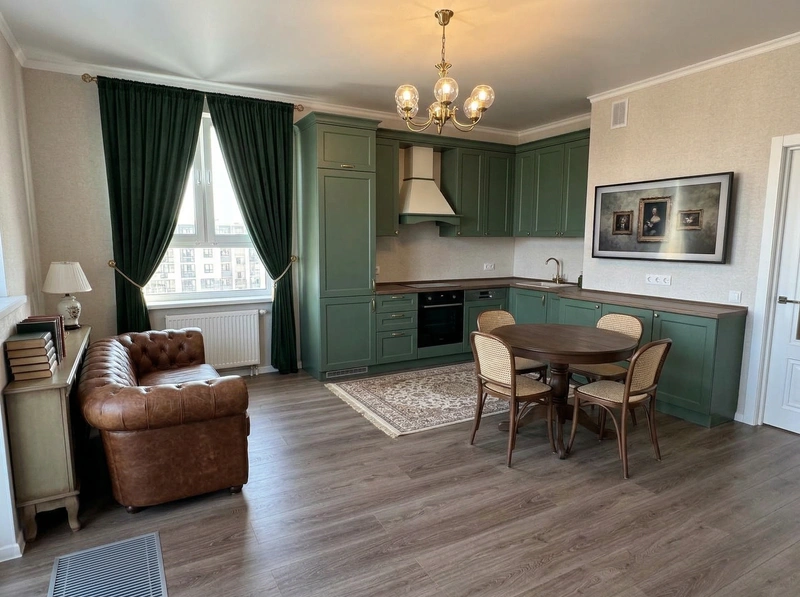 Дизайн интерьера в стиле Классика — Кухня от нейросети RoomGPT