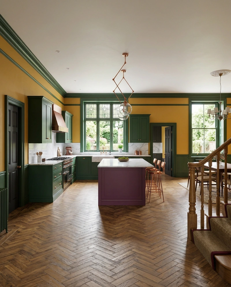 Дизайн кухни в стиле Британский — фото интерьера от нейросети RoomGPT