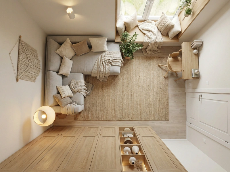 Дизайн интерьера в стиле Хюгге — Спальня от нейросети RoomGPT