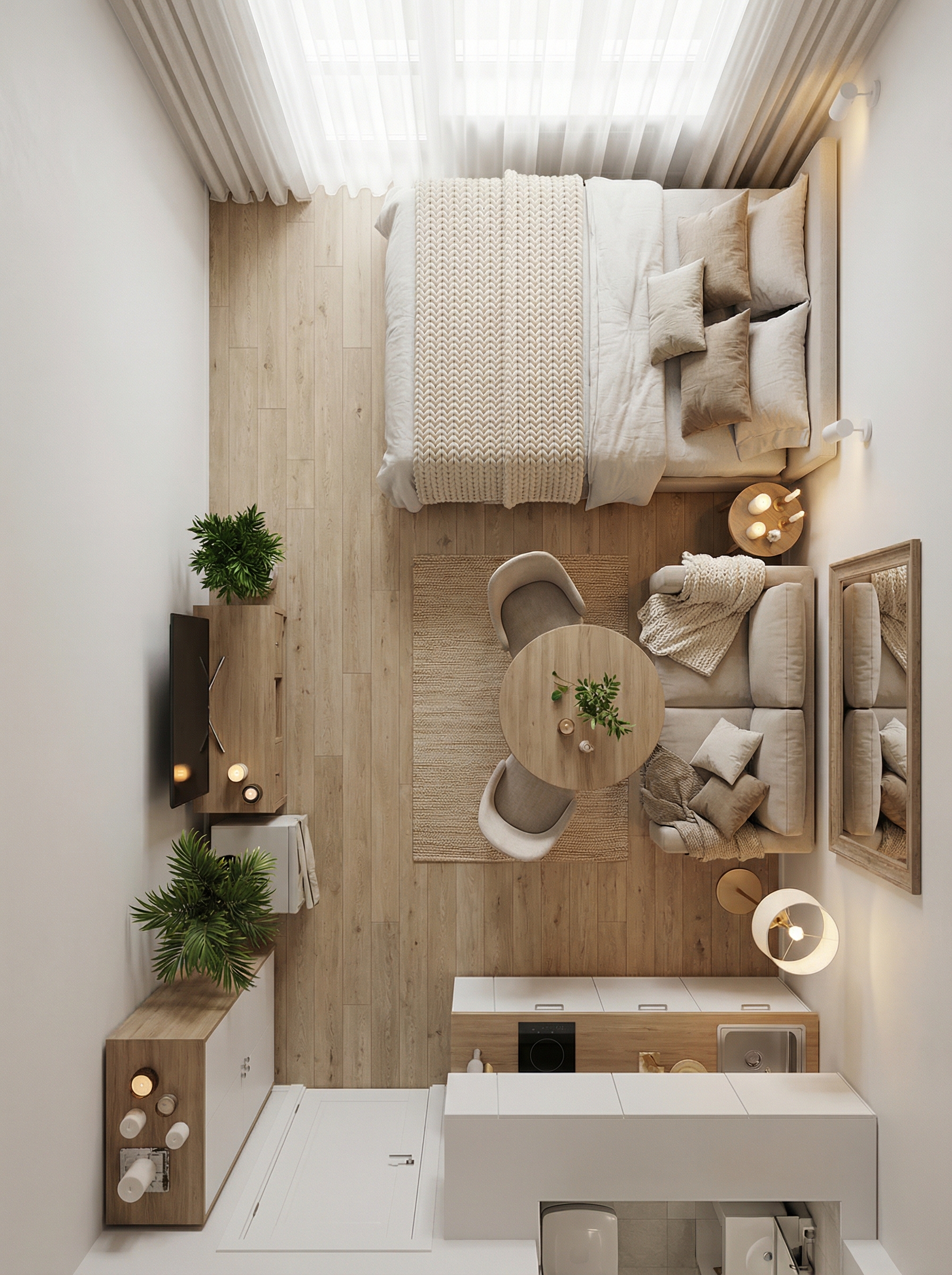 Дизайн гостиной в стиле Хюгге — фото интерьера от нейросети RoomGPT