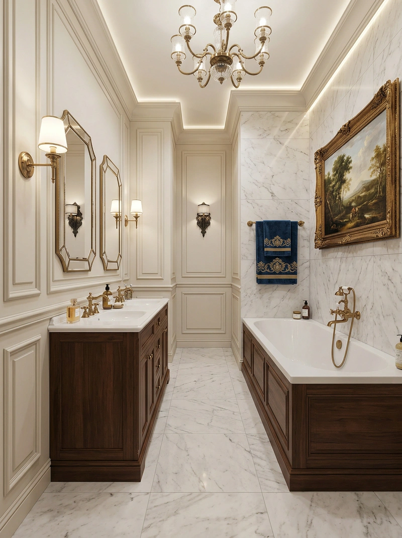 Дизайн интерьера в стиле Классика — Ванная от нейросети RoomGPT