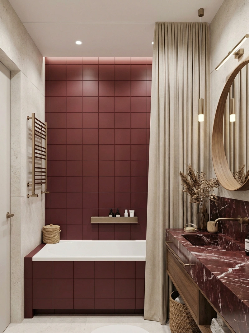 Дизайн ванной в стиле Japandi — фото интерьера от нейросети RoomGPT