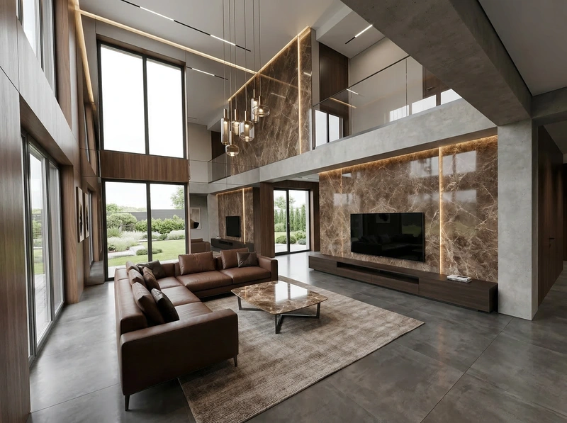 Дизайн гостиной в стиле Контемпорари — фото интерьера от нейросети RoomGPT