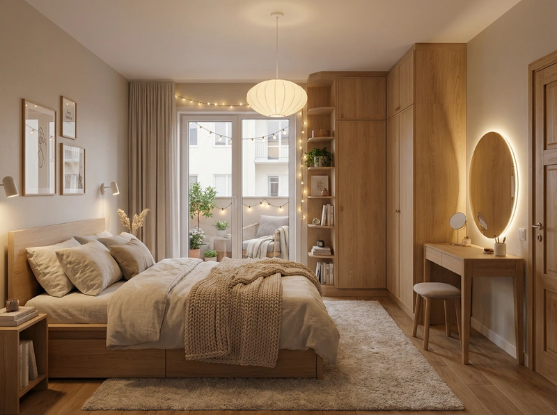 Дизайн интерьера в стиле Хюгге — Спальня от нейросети RoomGPT