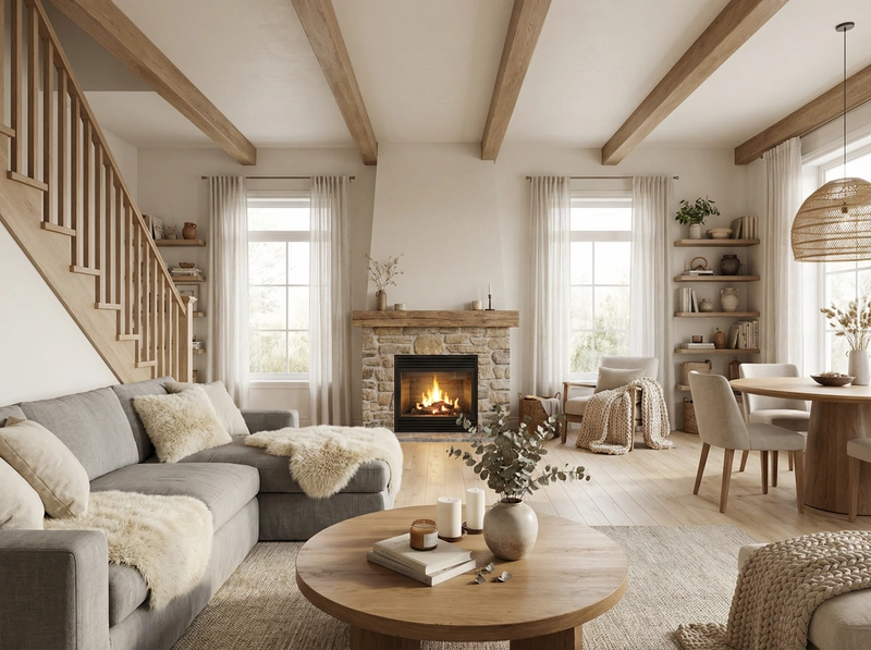 Дизайн интерьера в стиле Хюгге — Гостиная от нейросети RoomGPT