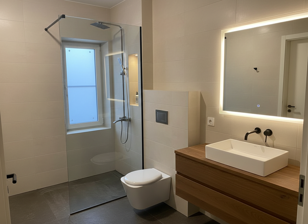 Дизайн ванной в стиле Минимализм — фото интерьера от нейросети RoomGPT