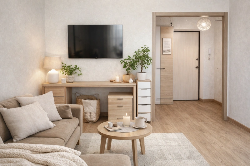 Дизайн интерьера в стиле Хюгге — Гостиная от нейросети RoomGPT