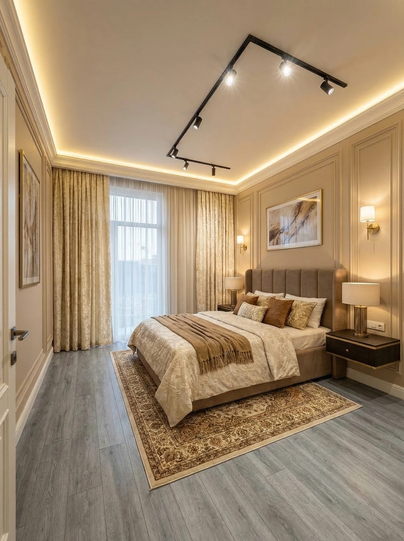 Дизайн спальни в стиле Классика — фото интерьера от нейросети RoomGPT