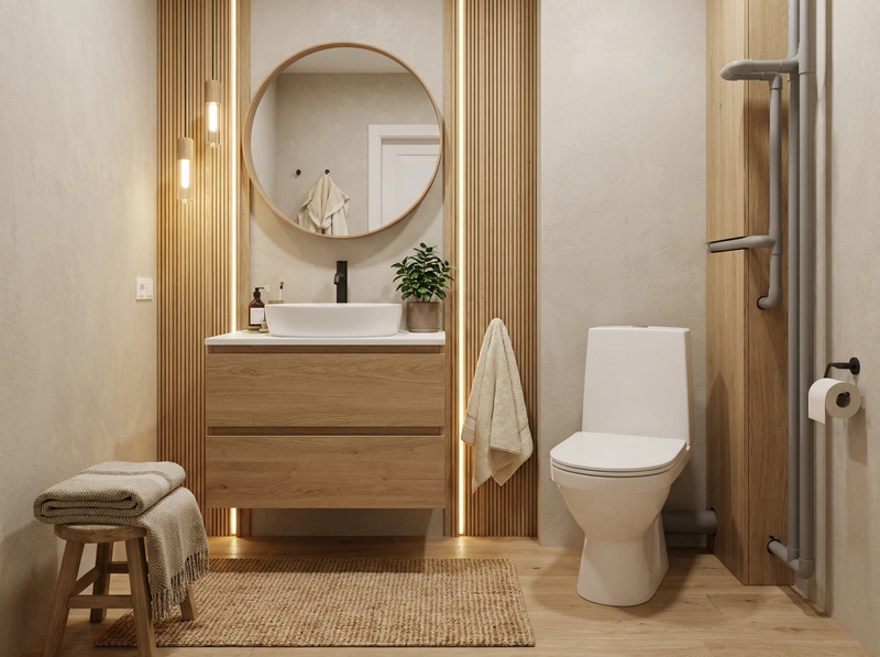 Дизайн интерьера в стиле Хюгге — Ванная от нейросети RoomGPT