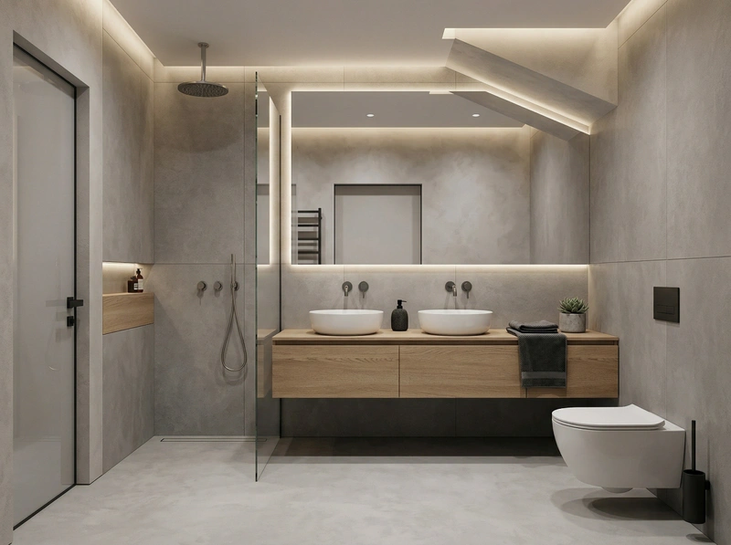 Дизайн ванной в стиле Минимализм — фото интерьера от нейросети RoomGPT