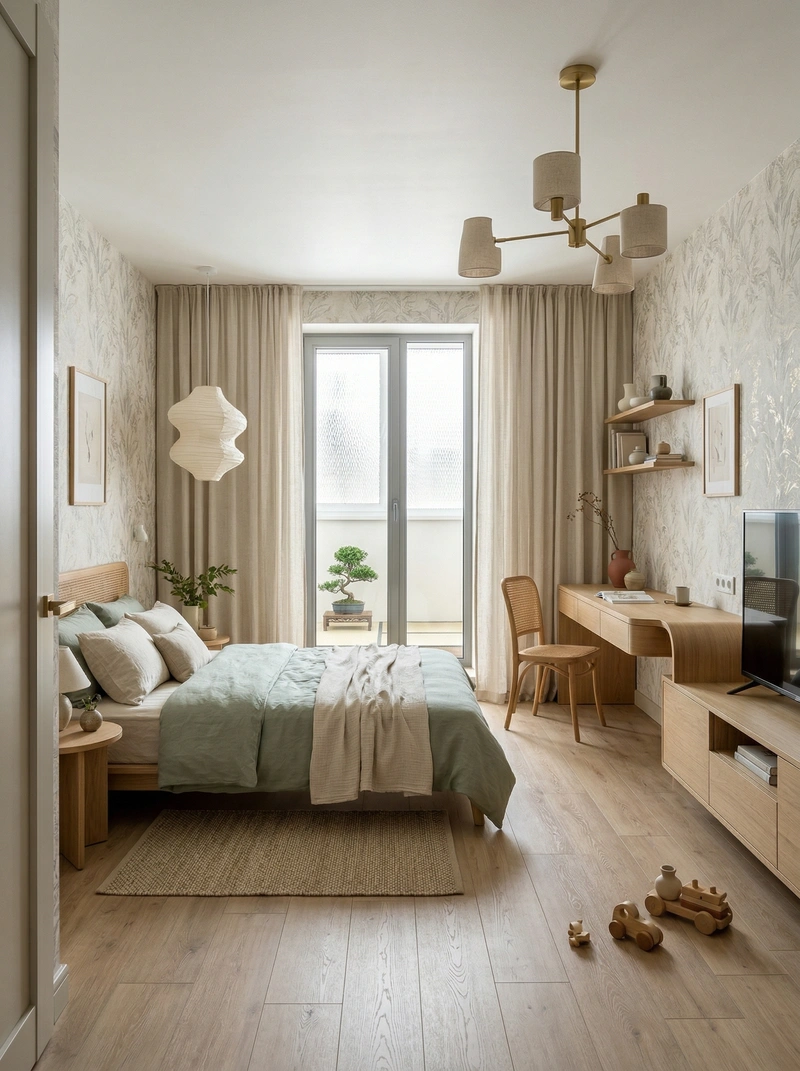 Дизайн детской в стиле Сканди — фото интерьера от нейросети RoomGPT