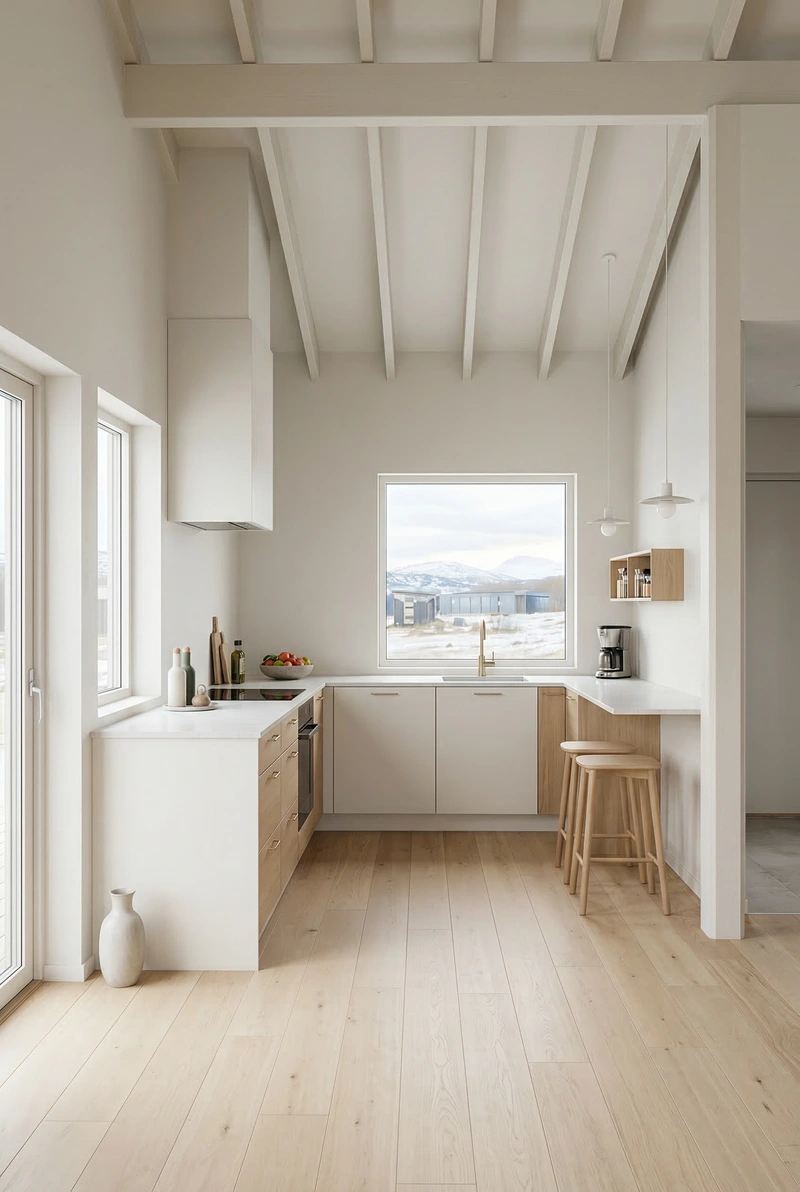 Дизайн интерьера в стиле Сканди — Кухня от нейросети RoomGPT