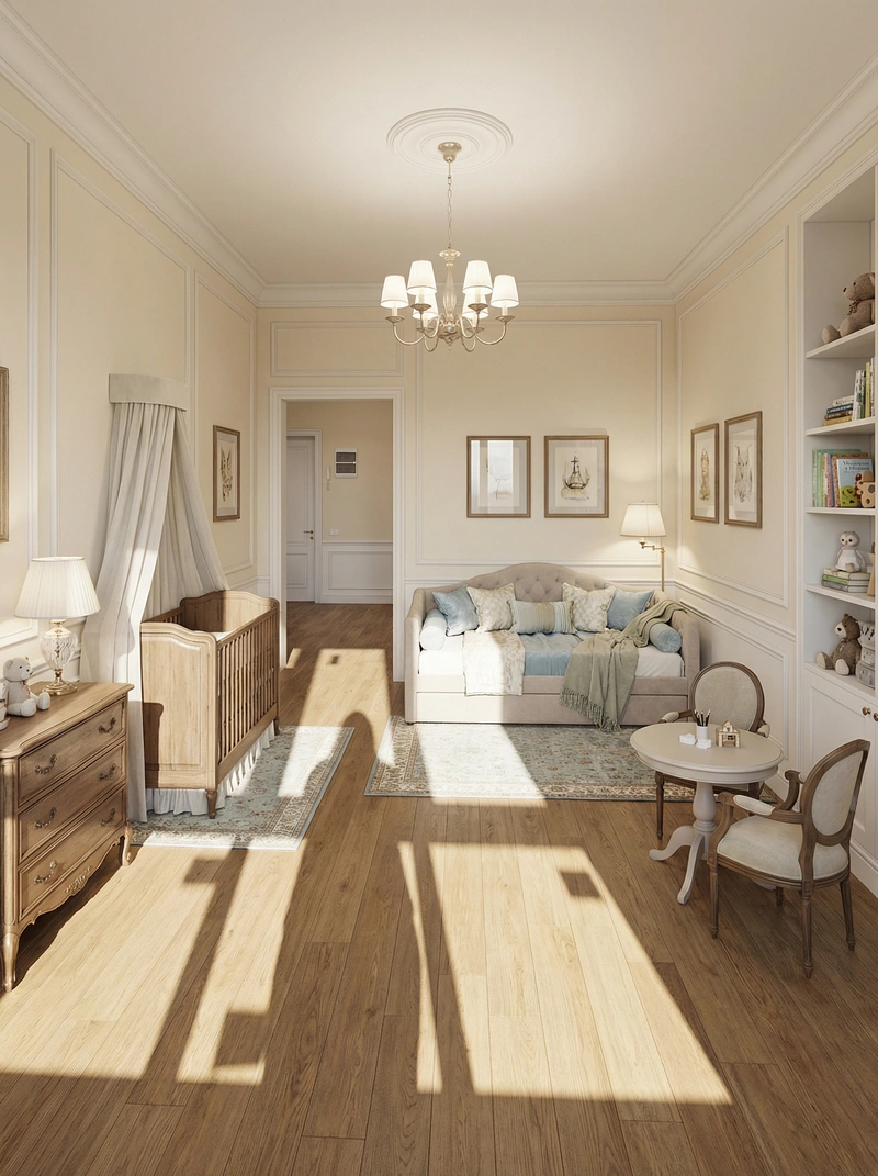Дизайн интерьера в стиле Классика — Детская от нейросети RoomGPT