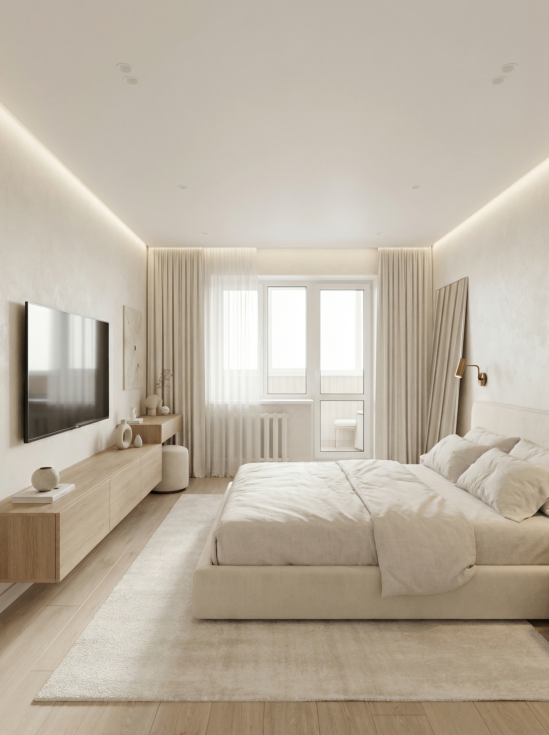 Дизайн спальни в стиле Минимализм — фото интерьера от нейросети RoomGPT