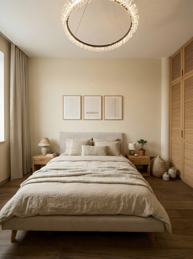 Дизайн гостиной в стиле Japandi — фото интерьера от нейросети RoomGPT