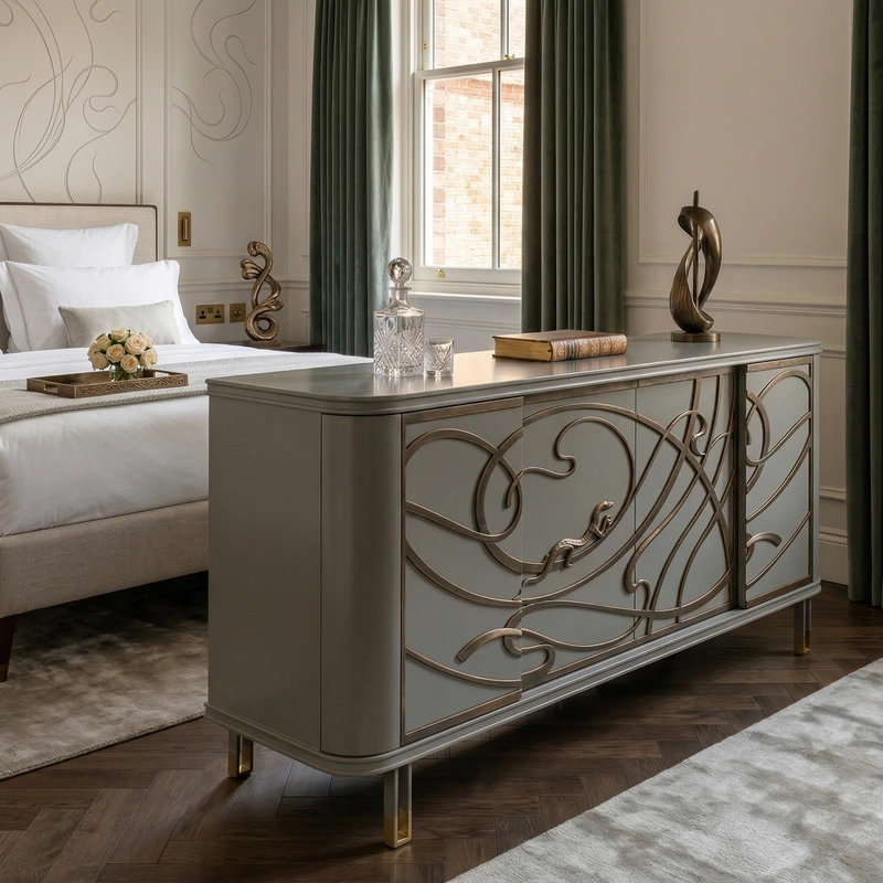 Дизайн спальни в стиле Классика — фото интерьера от нейросети RoomGPT