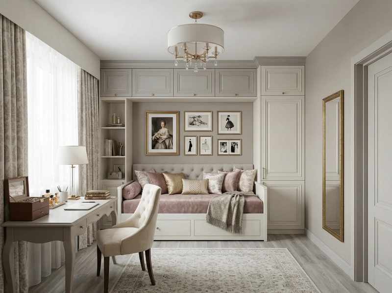 Дизайн детской в стиле Классика — фото интерьера от нейросети RoomGPT