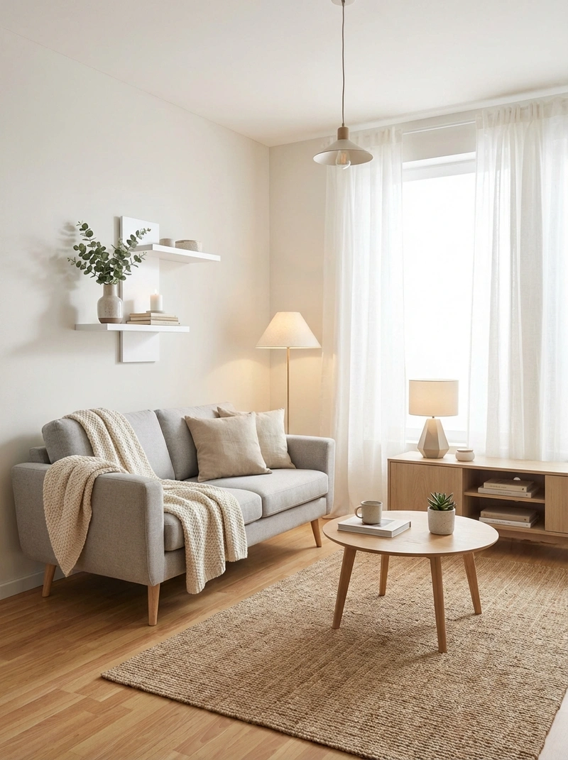 Дизайн интерьера в стиле Хюгге — Гостиная от нейросети RoomGPT