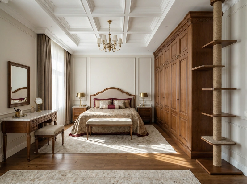 Дизайн спальни в стиле Классика — фото интерьера от нейросети RoomGPT