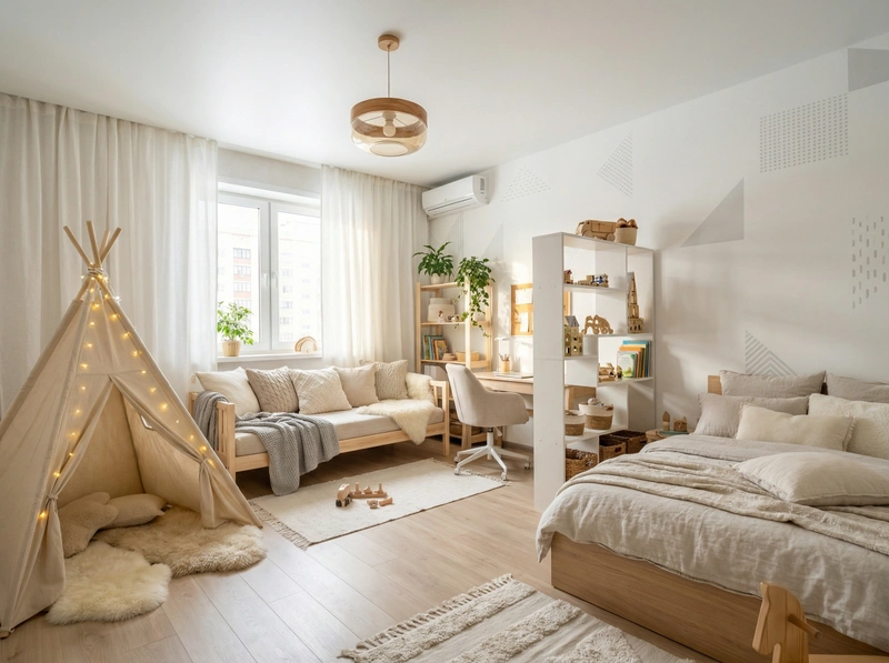 Дизайн интерьера в стиле Хюгге — Детская от нейросети RoomGPT
