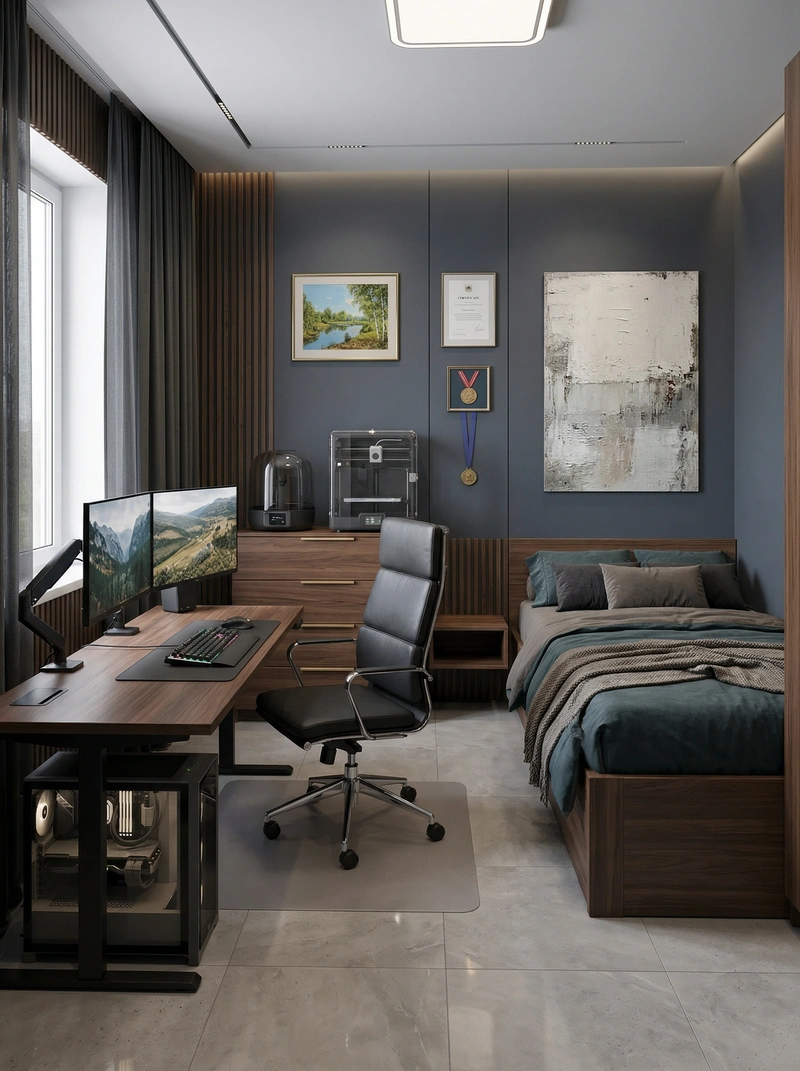 Дизайн интерьера в стиле Контемпорари — Гостиная от нейросети RoomGPT