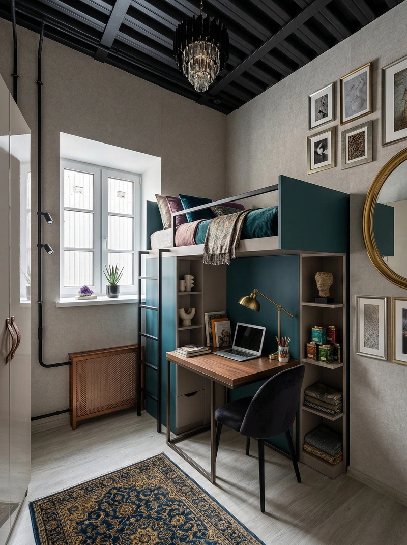 Дизайн интерьера в стиле Эклектика — Спальня от нейросети RoomGPT