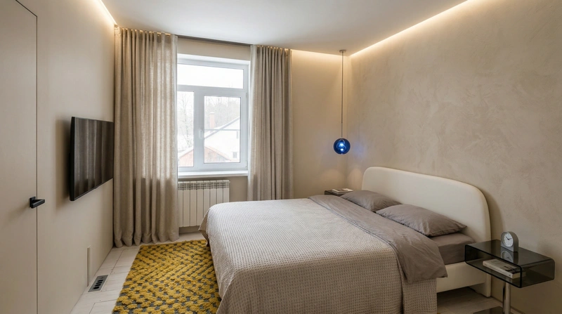 Дизайн спальни в стиле Минимализм — фото интерьера от нейросети RoomGPT